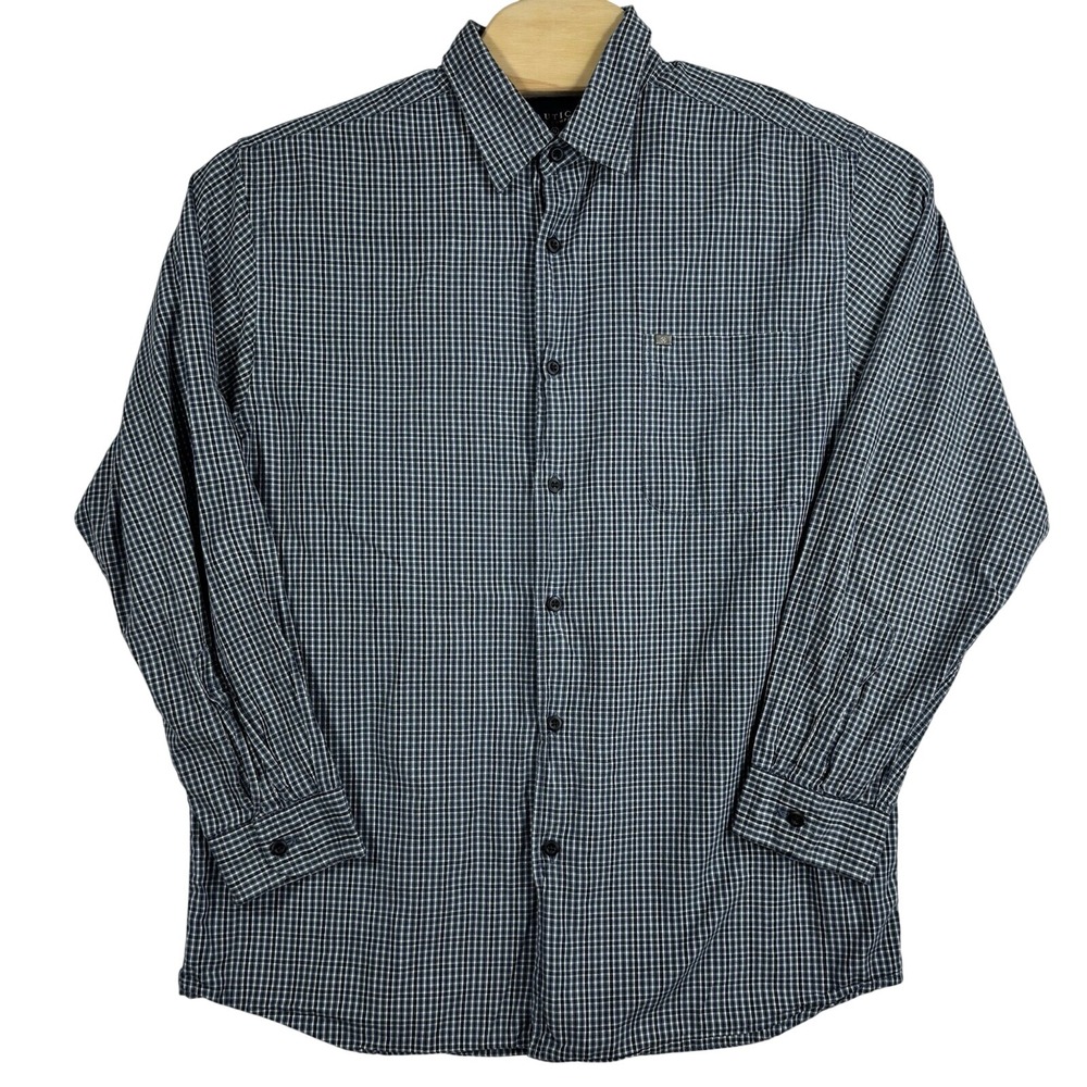 Nautica Jeans Company Button Down Mens Large Blue White Gingham Long Sleeve - Picture 2 of 10